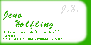 jeno wolfling business card